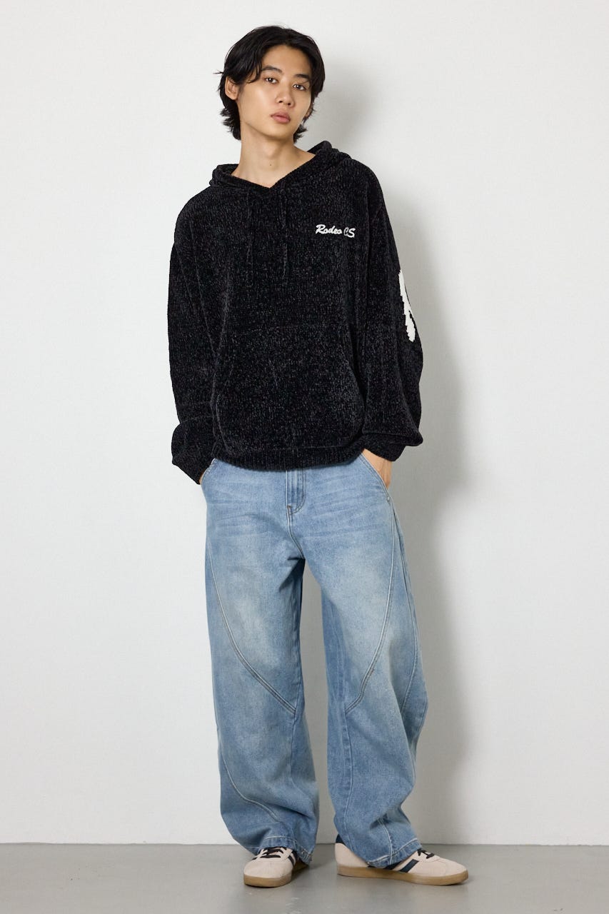 モールニットスクリプトロゴフーディー BLK M