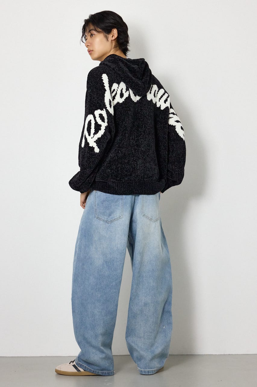 モールニットスクリプトロゴフーディー BLK M
