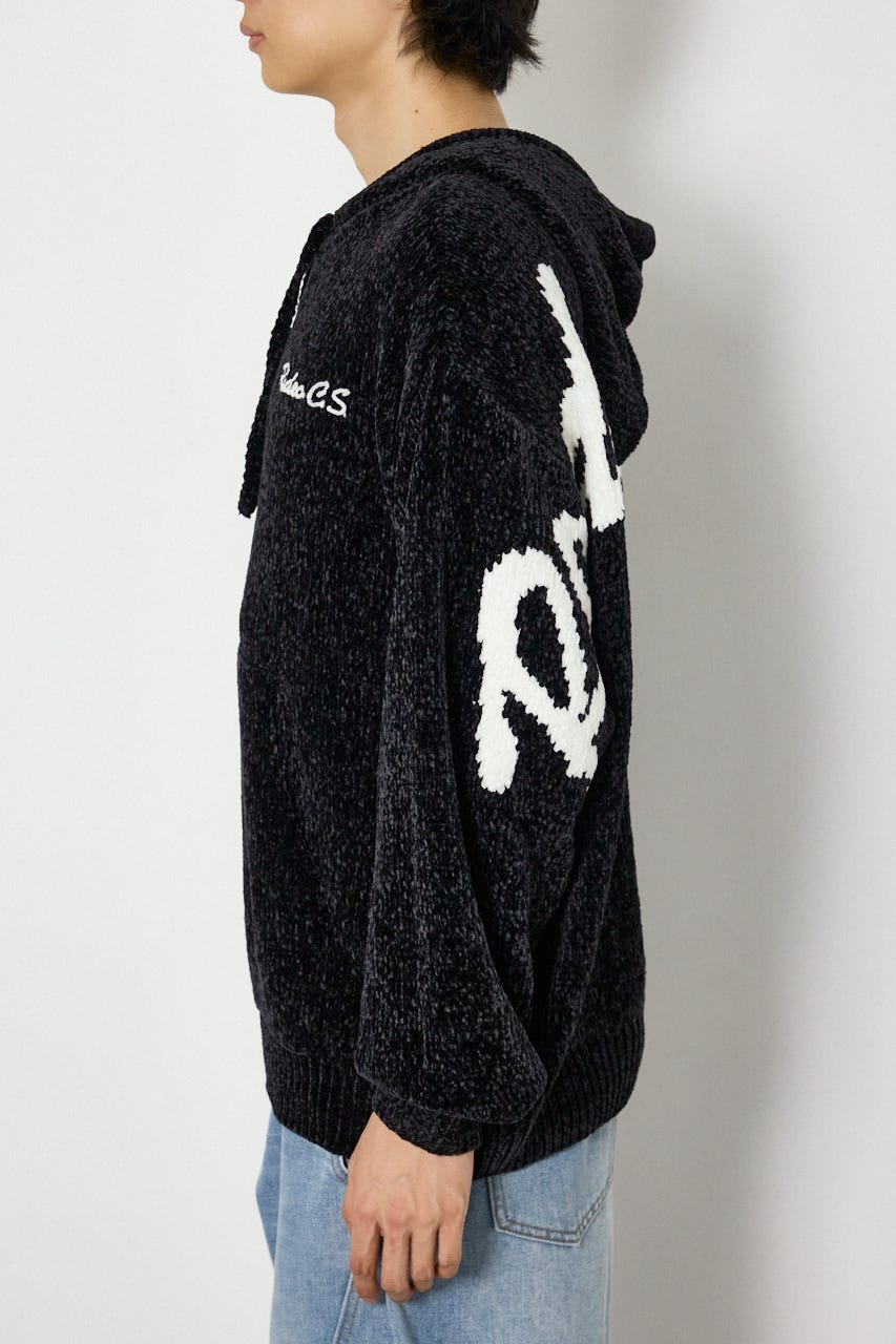 モールニットスクリプトロゴフーディー BLK M