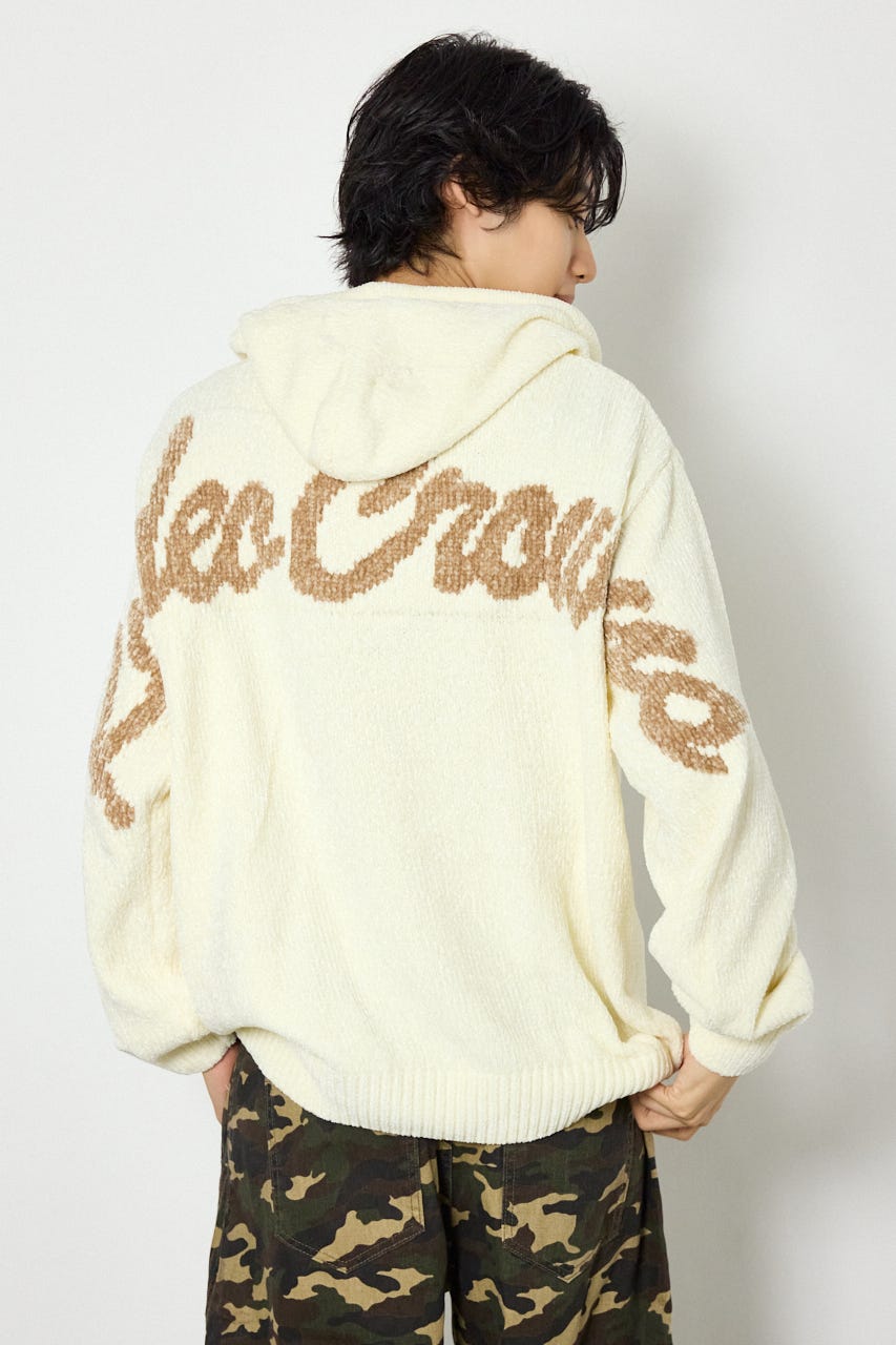 モールニットスクリプトロゴフーディー O/WHT M
