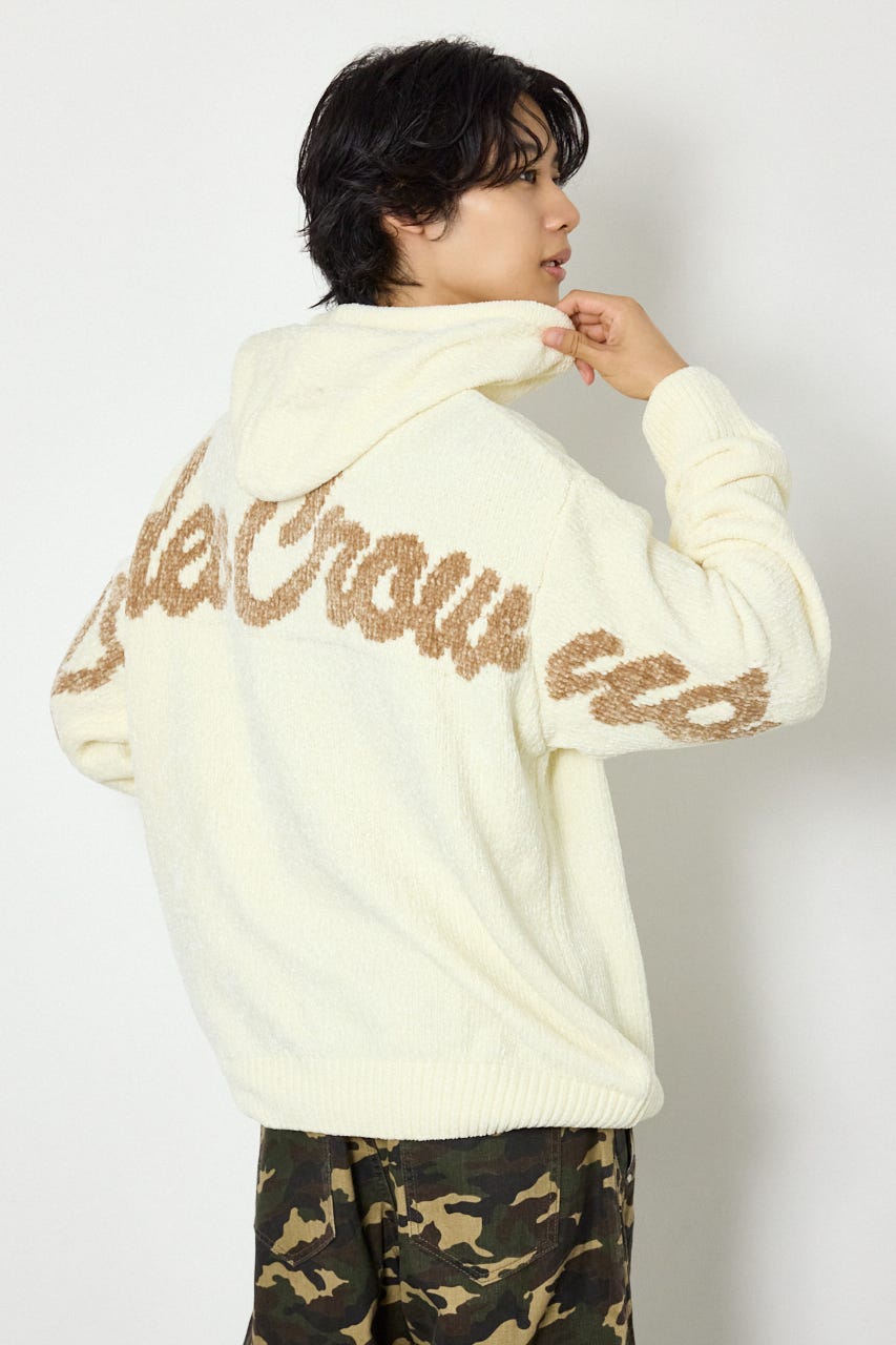 モールニットスクリプトロゴフーディー O/WHT M