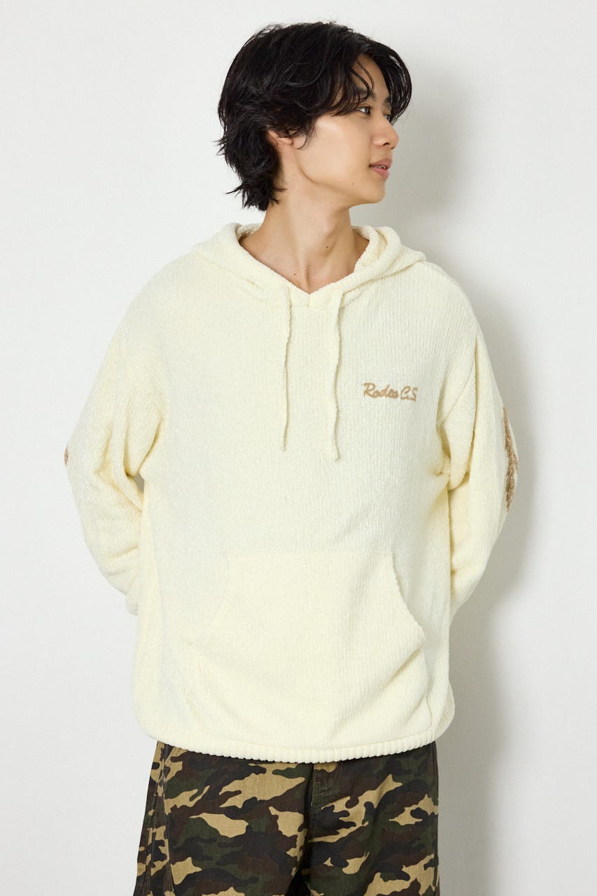 モールニットスクリプトロゴフーディー O/WHT M