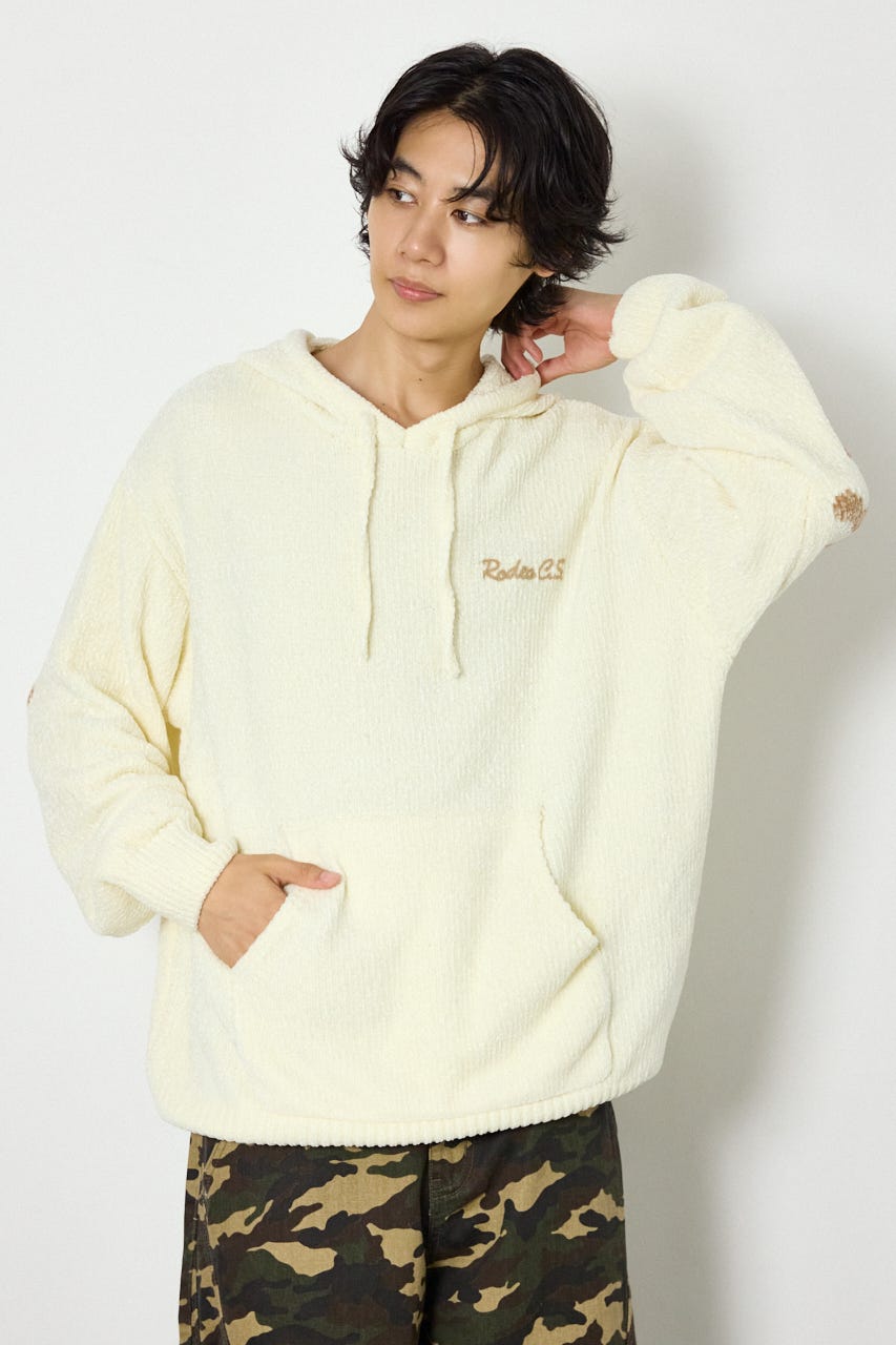 モールニットスクリプトロゴフーディー O/WHT M