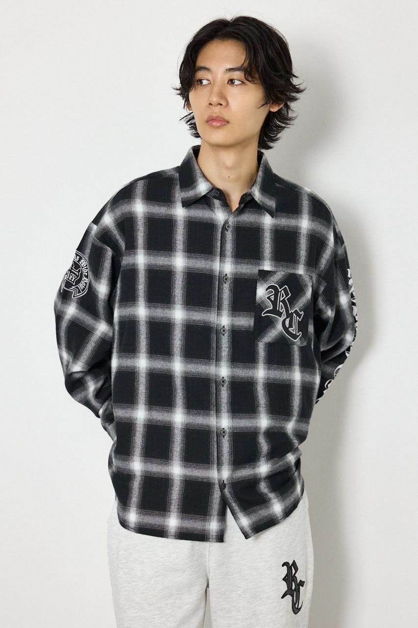 Gothic オンブレーチェックシャツ BLK M