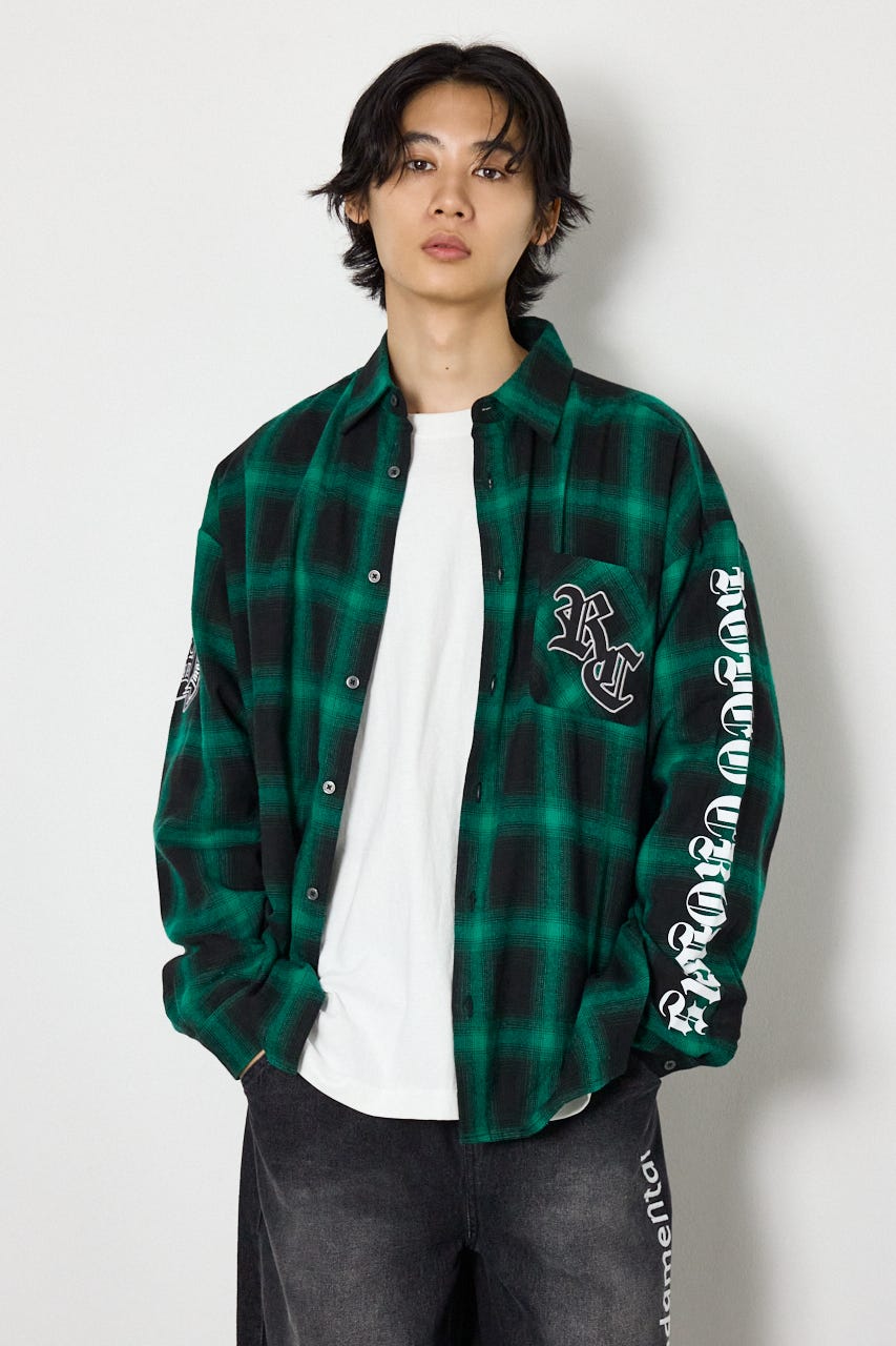 Gothic オンブレーチェックシャツ GRN M