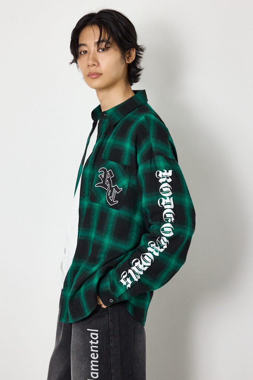 Gothic オンブレーチェックシャツ GRN M