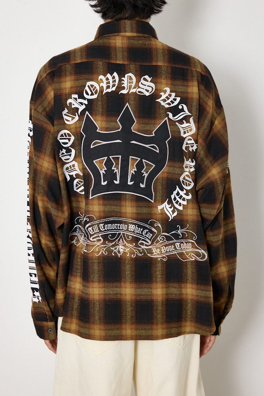 Gothic オンブレーチェックシャツ ORG L