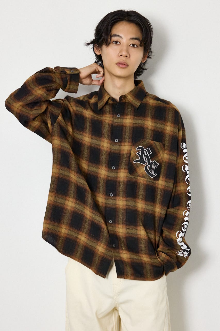 Gothic オンブレーチェックシャツ ORG L