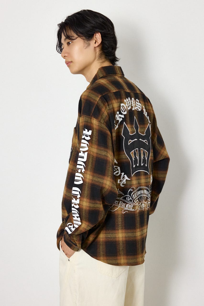 Gothic オンブレーチェックシャツ ORG L