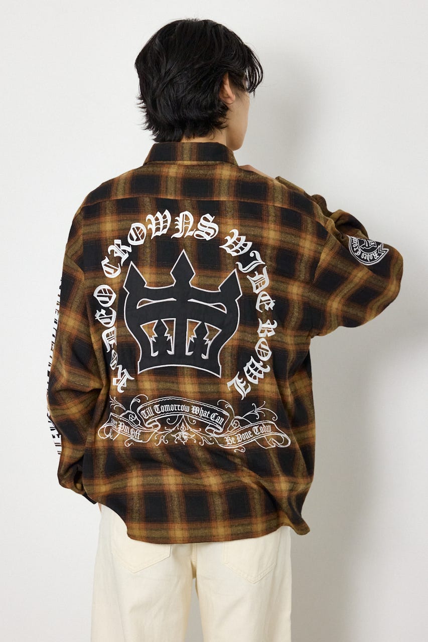 Gothic オンブレーチェックシャツ ORG L