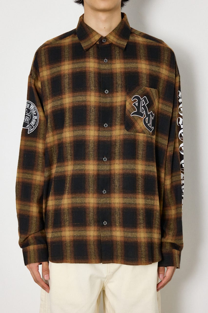 Gothic オンブレーチェックシャツ ORG L