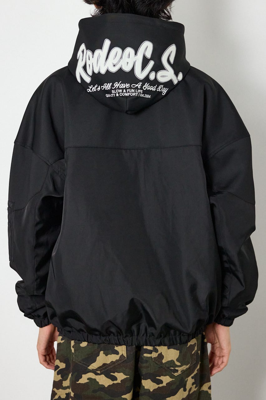 バイカラーフーディーブルゾン BLK M