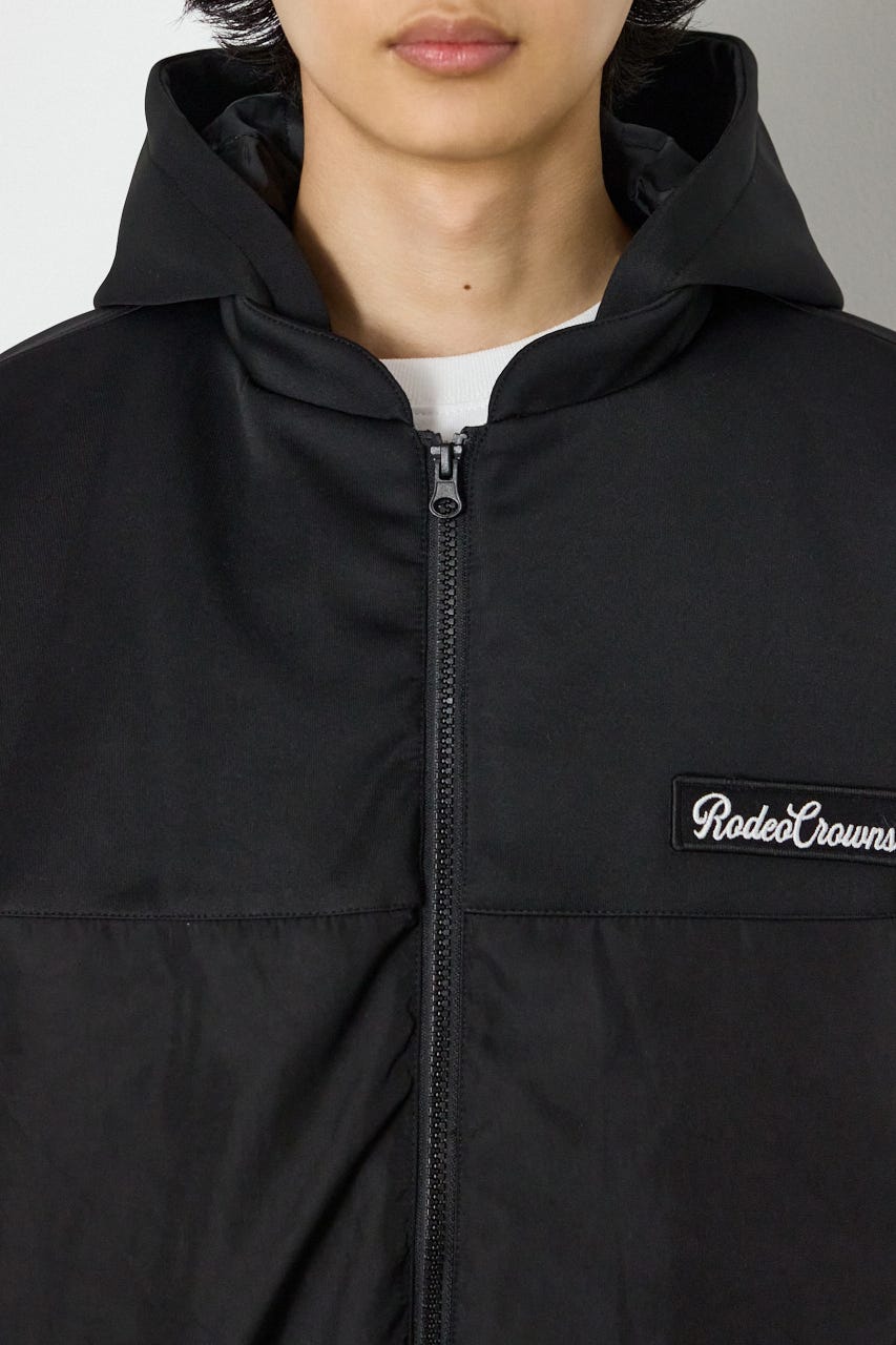 バイカラーフーディーブルゾン BLK M
