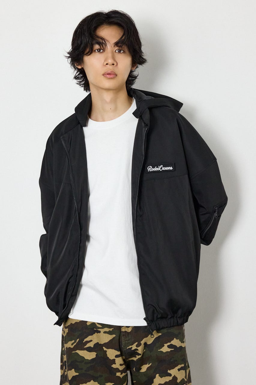 バイカラーフーディーブルゾン BLK M