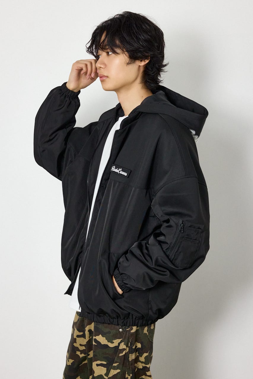 バイカラーフーディーブルゾン BLK M