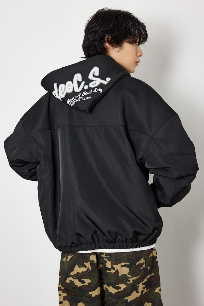 バイカラーフーディーブルゾン BLK M