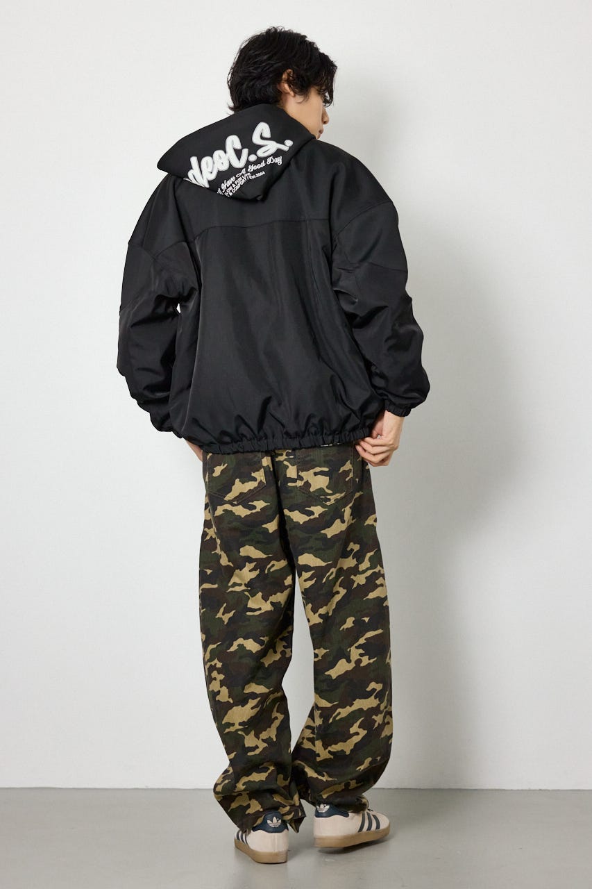 バイカラーフーディーブルゾン BLK M