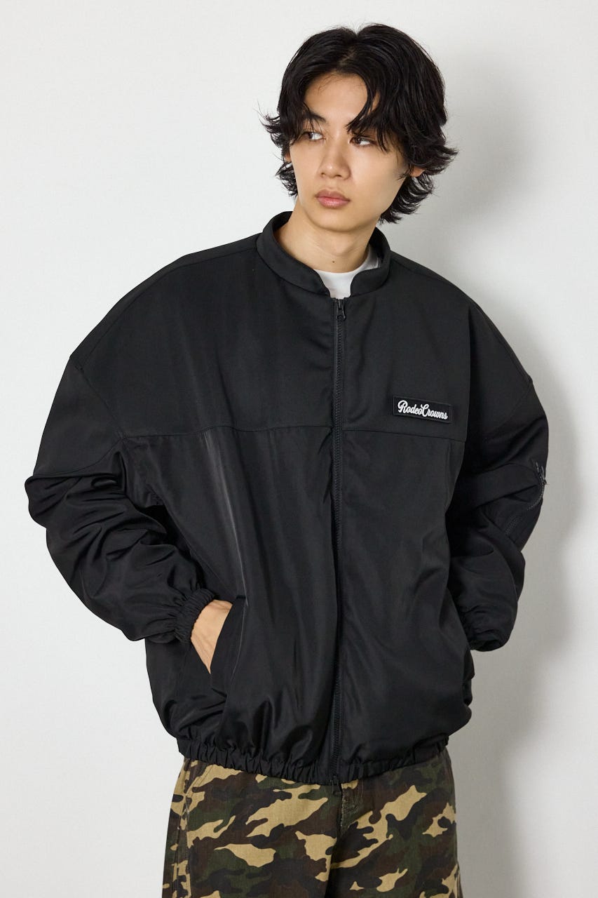 バイカラーフーディーブルゾン BLK M