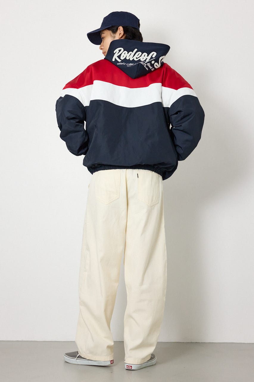 バイカラーフーディーブルゾン NVY L