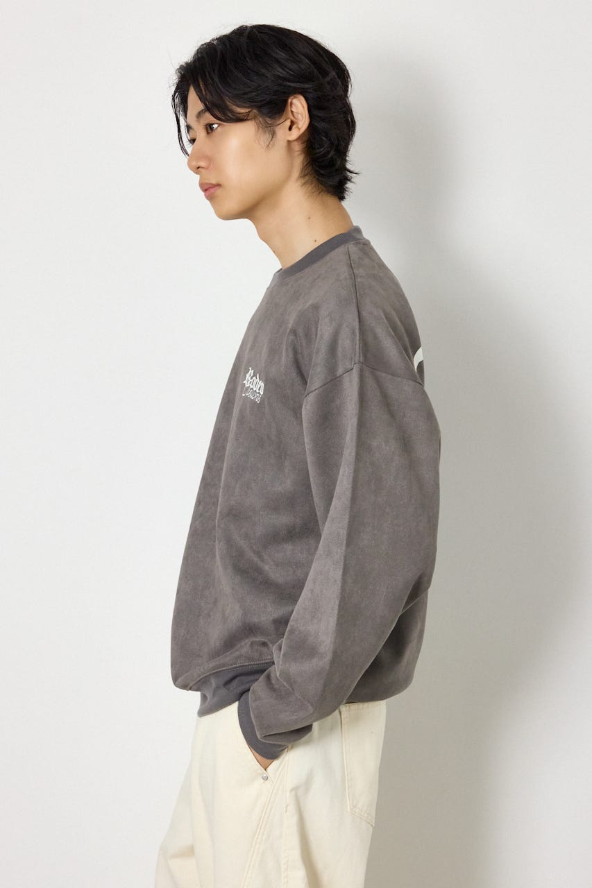 ポンチスエードバックロゴスウェット GRY M
