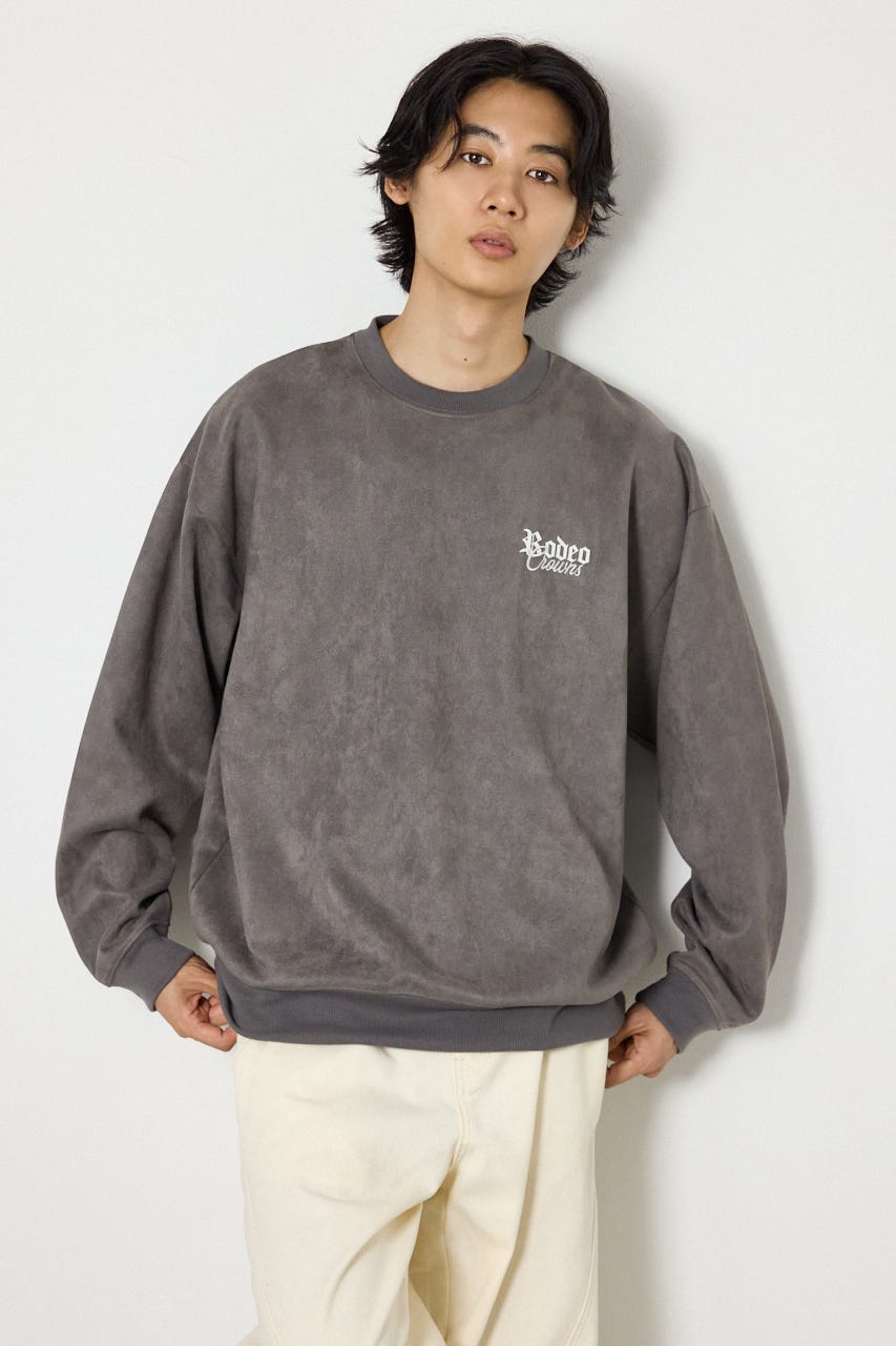 ポンチスエードバックロゴスウェット GRY M