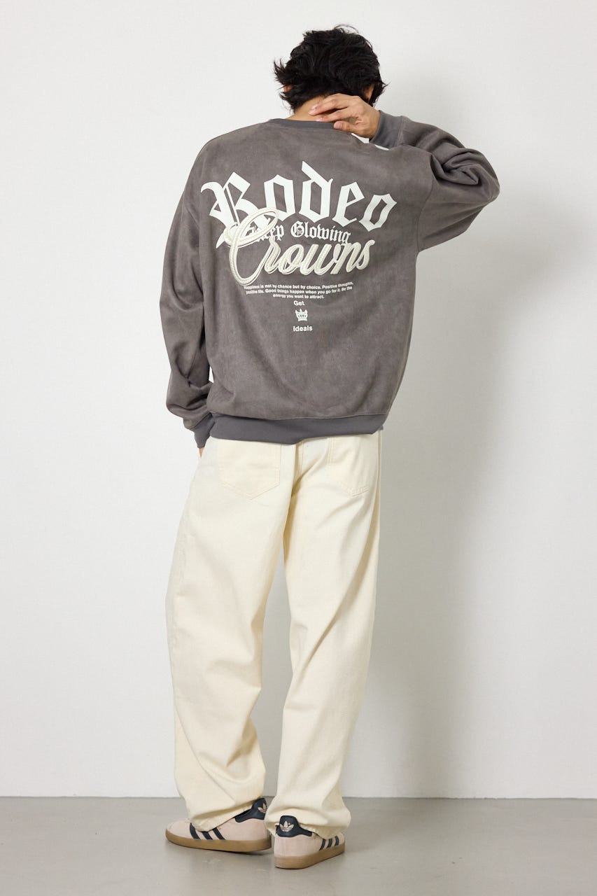 ポンチスエードバックロゴスウェット GRY M