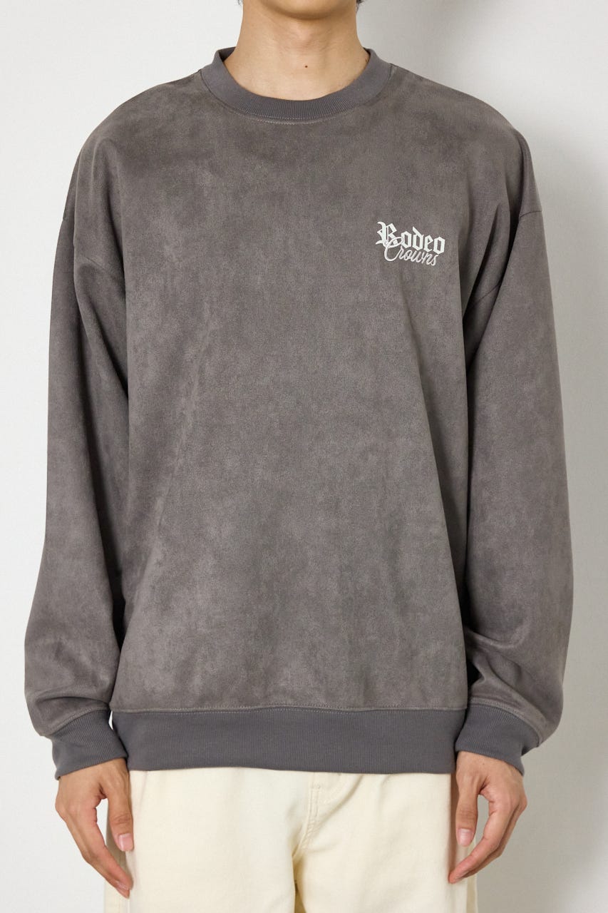 ポンチスエードバックロゴスウェット GRY M