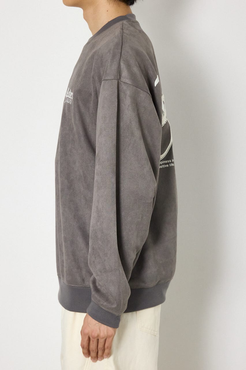 ポンチスエードバックロゴスウェット GRY M