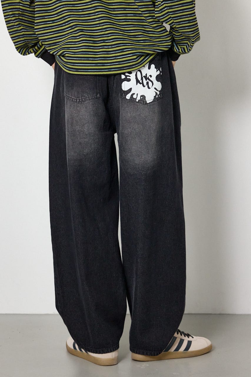 splash バギーデニムパンツ BLK L