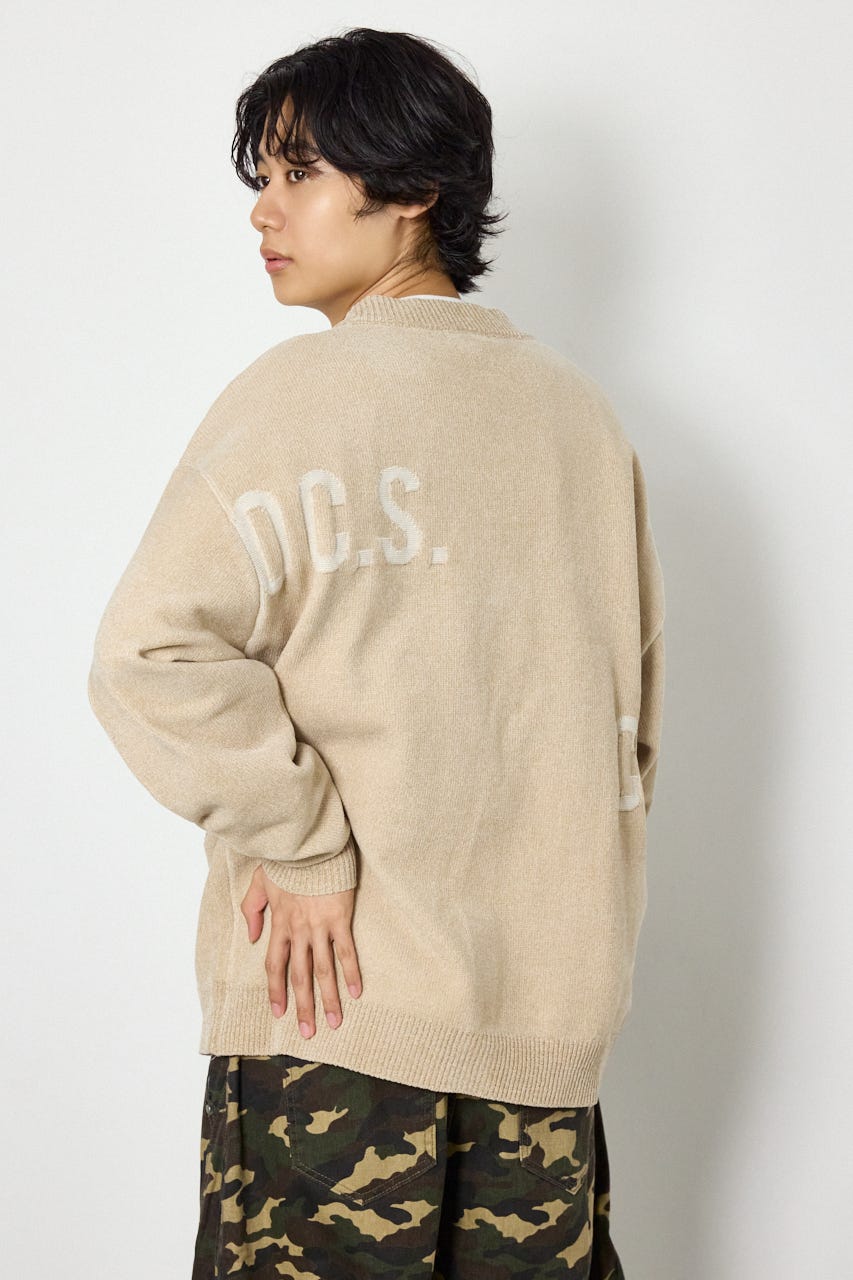 ランダムロゴモールカーディガン BEG L