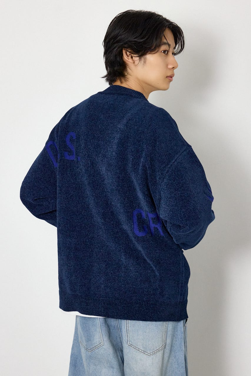 ランダムロゴモールカーディガン NVY L