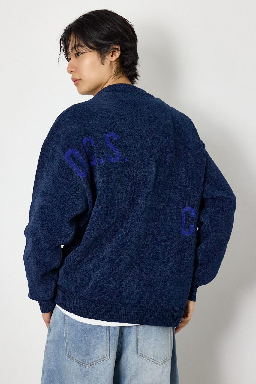 ランダムロゴモールカーディガン NVY L