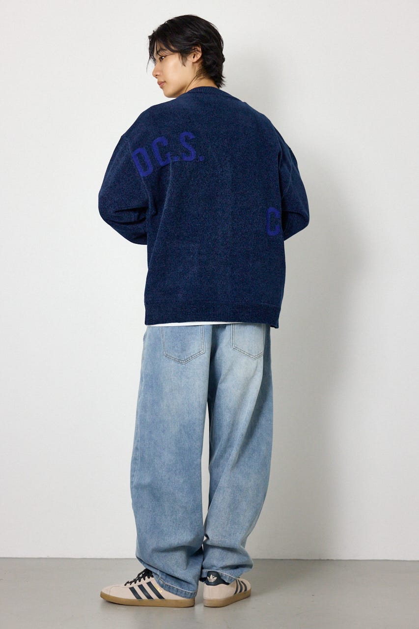 ランダムロゴモールカーディガン NVY L