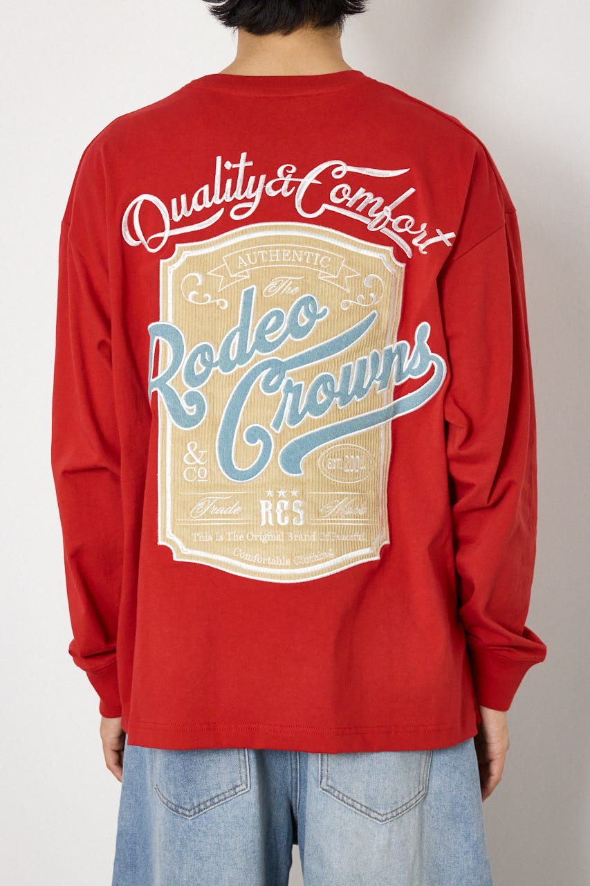 シールドロゴロングスリーブTシャツ RED M