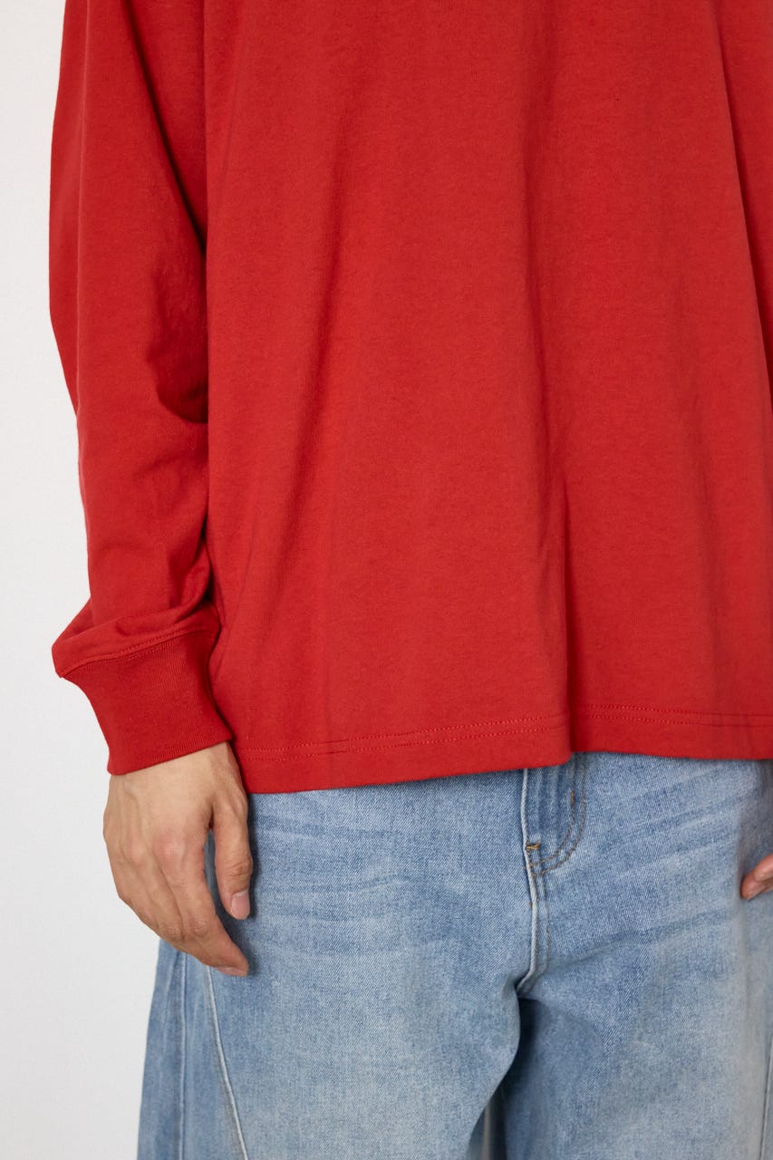 シールドロゴロングスリーブTシャツ RED M