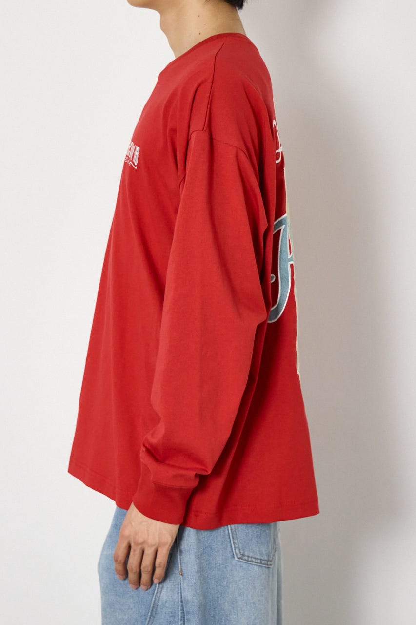 シールドロゴロングスリーブTシャツ RED M
