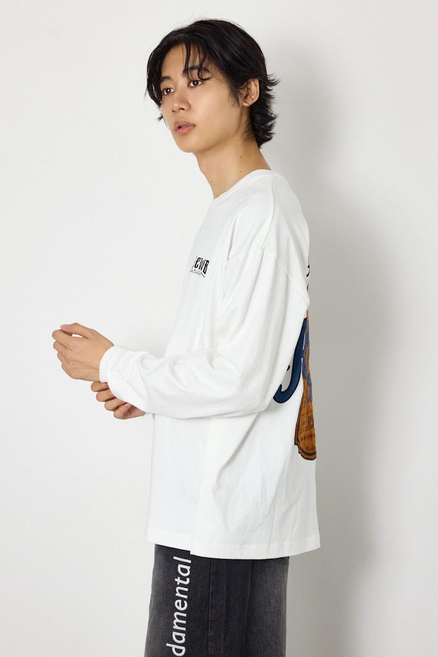 シールドロゴロングスリーブTシャツ WHT M