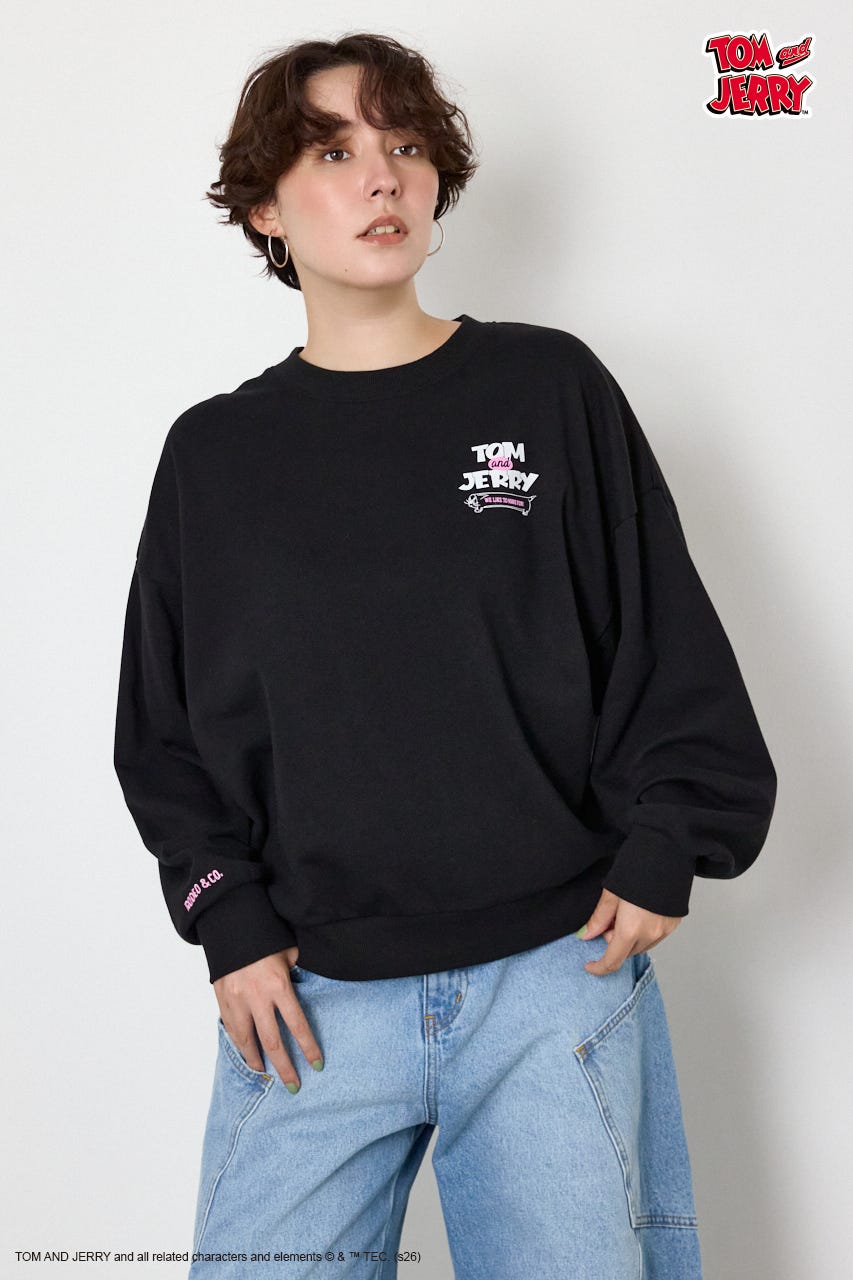 (TOM and JERRY)アソートスウェットトップス BLK FREE