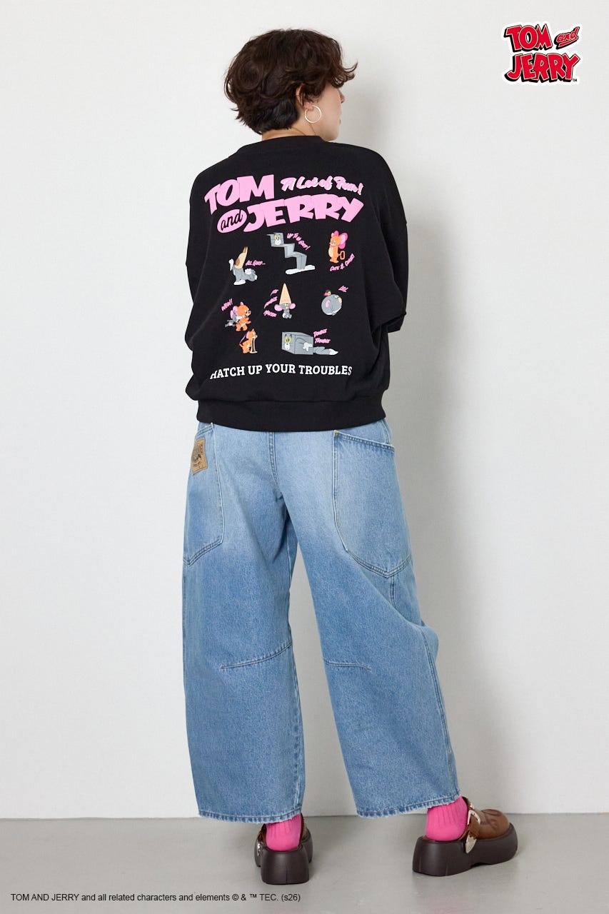 (TOM and JERRY)アソートスウェットトップス BLK FREE