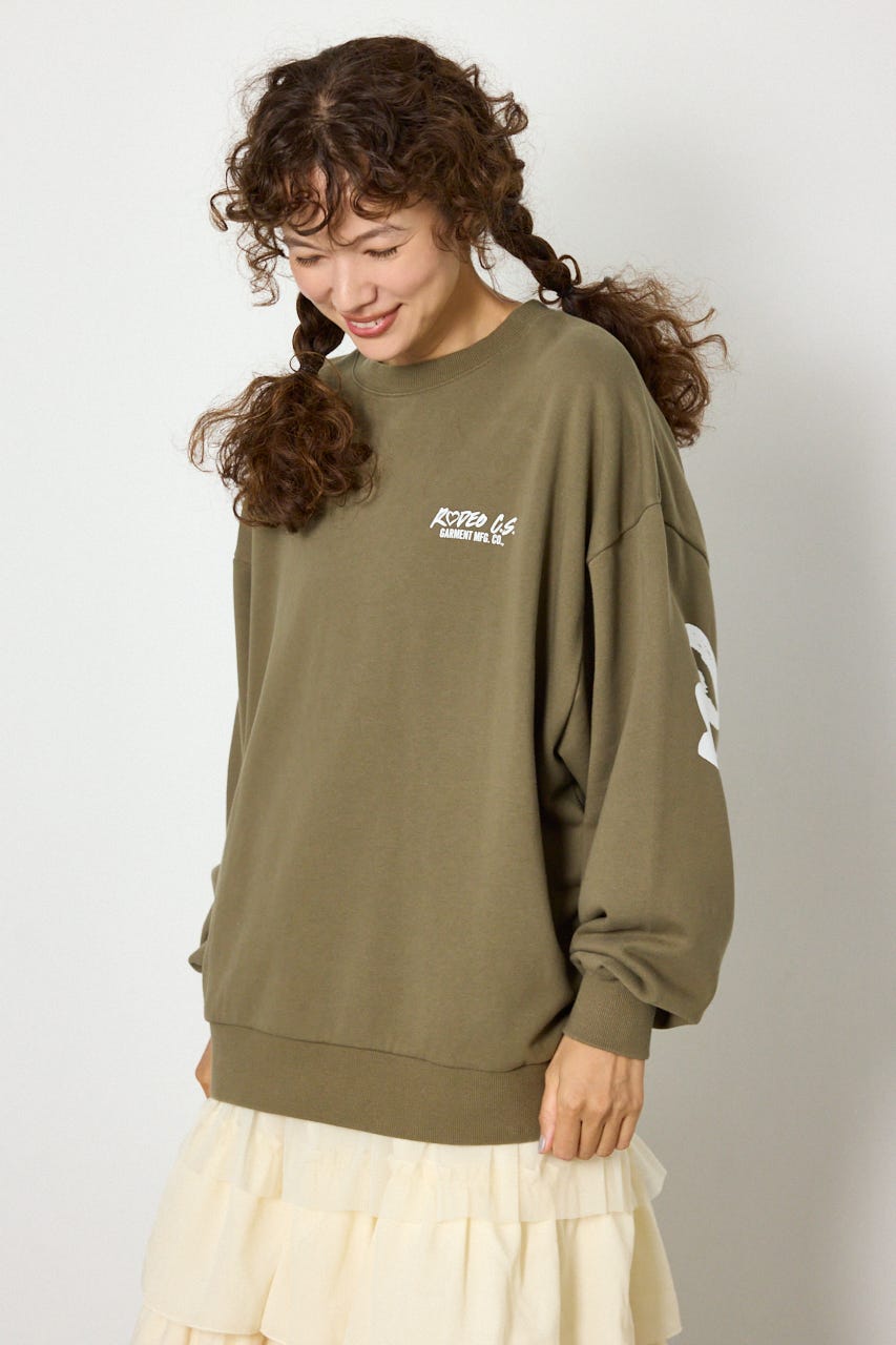 【UNISEX】ベアデニムアップリケスウェットトップス KHA FREE