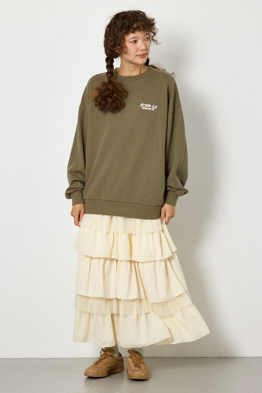 【UNISEX】ベアデニムアップリケスウェットトップス KHA FREE