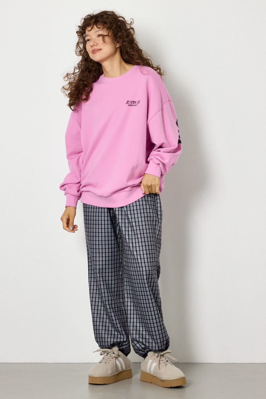 【UNISEX】ベアデニムアップリケスウェットトップス L/PNK FREE
