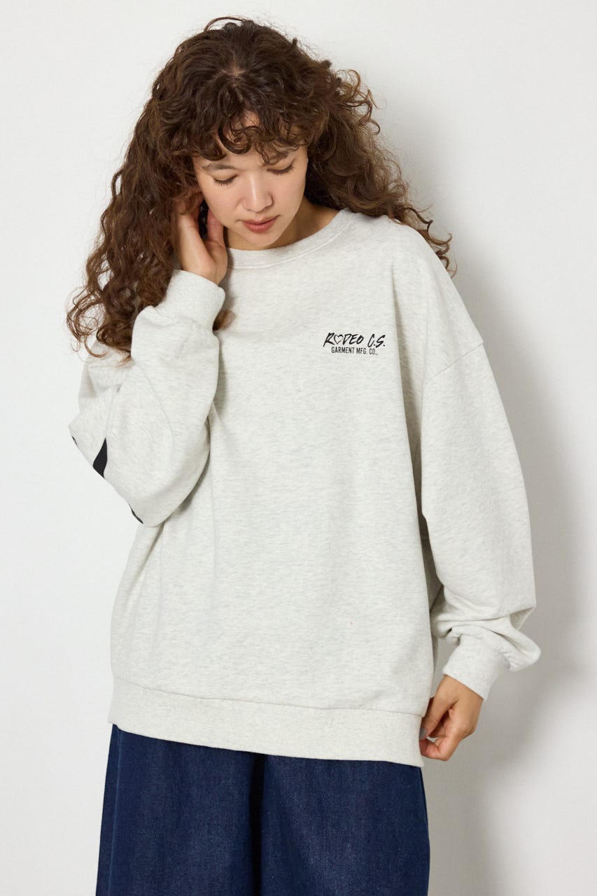 【UNISEX】ベアデニムアップリケスウェットトップス L/T.GRY FREE