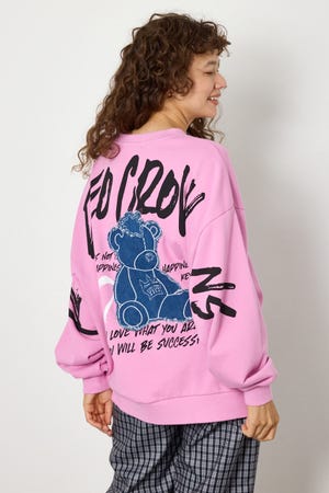 【UNISEX】ベアデニムアップリケスウェットトップス