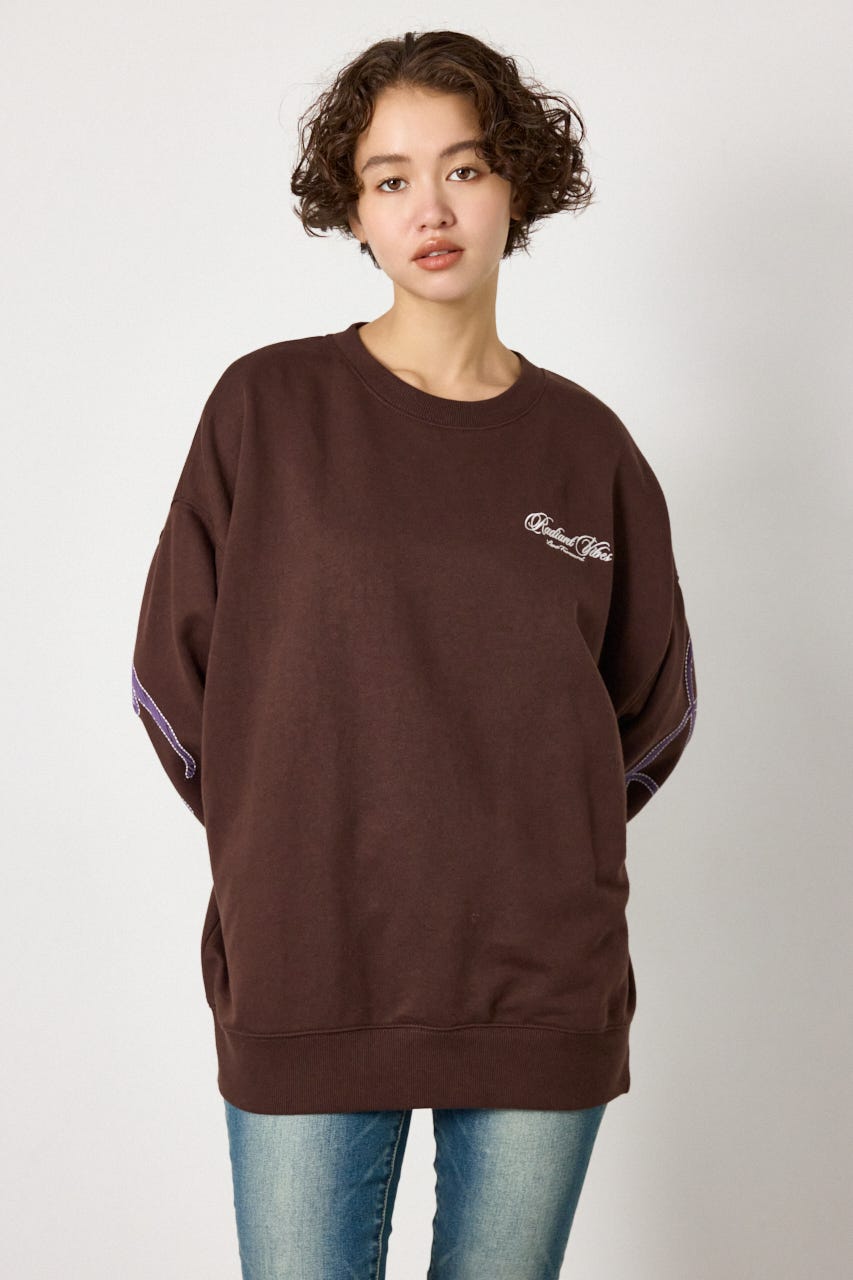 【UNISEX】leather look pt スウェットトップス BRN FREE
