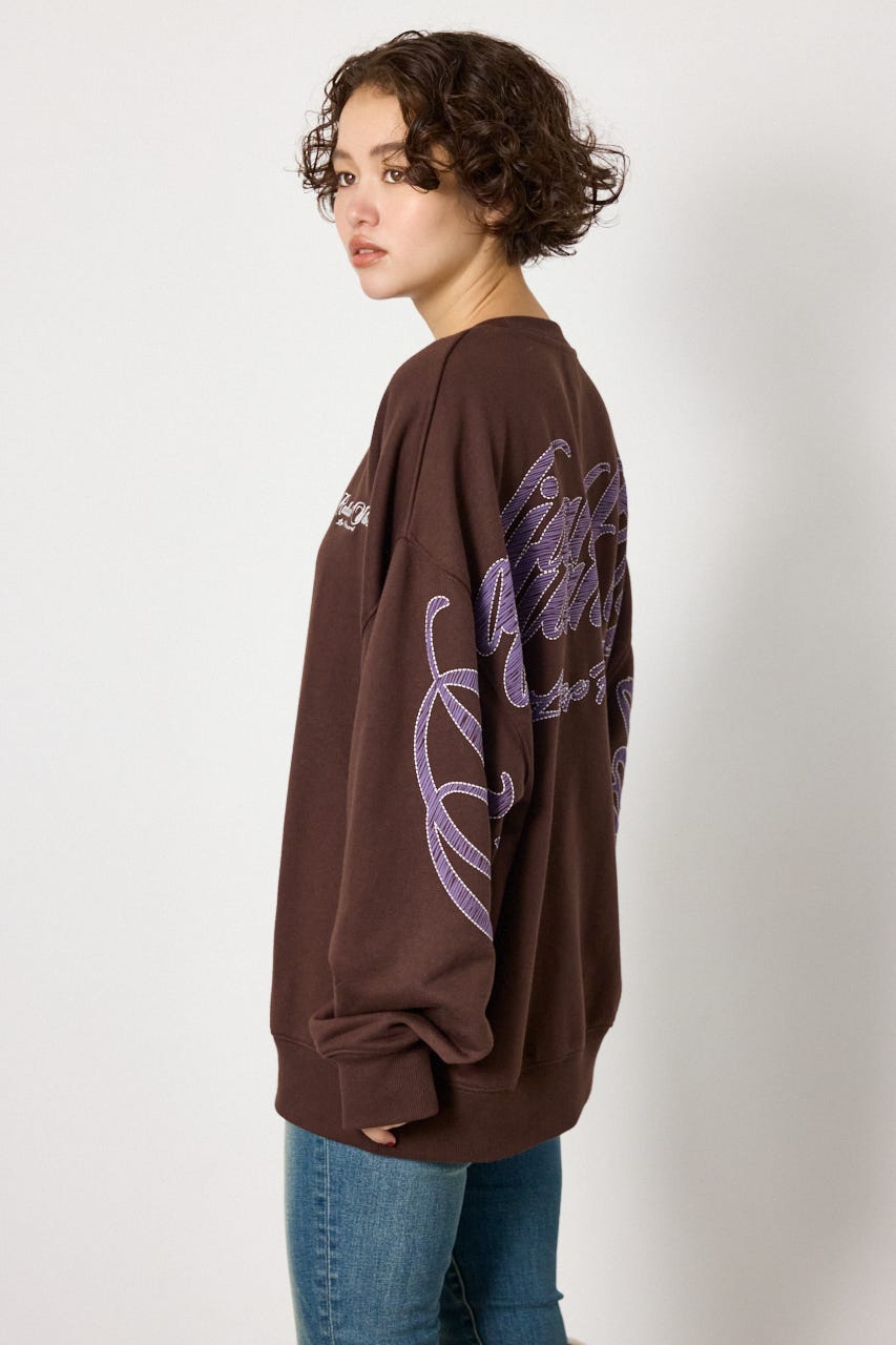 【UNISEX】leather look pt スウェットトップス BRN FREE