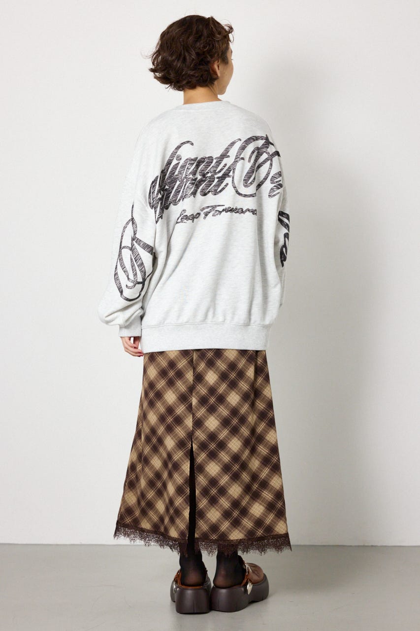 【UNISEX】leather look pt スウェットトップス L/T.GRY FREE