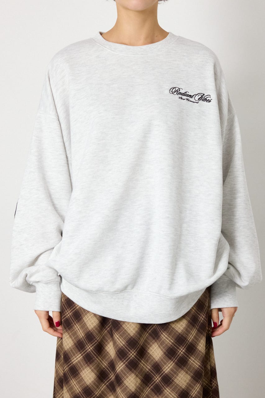 【UNISEX】leather look pt スウェットトップス L/T.GRY FREE