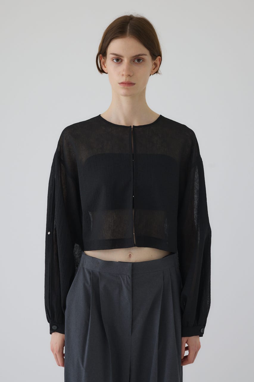 【RESTOCK PRE ORDER】Open sleeve sheer SH BLK FREE