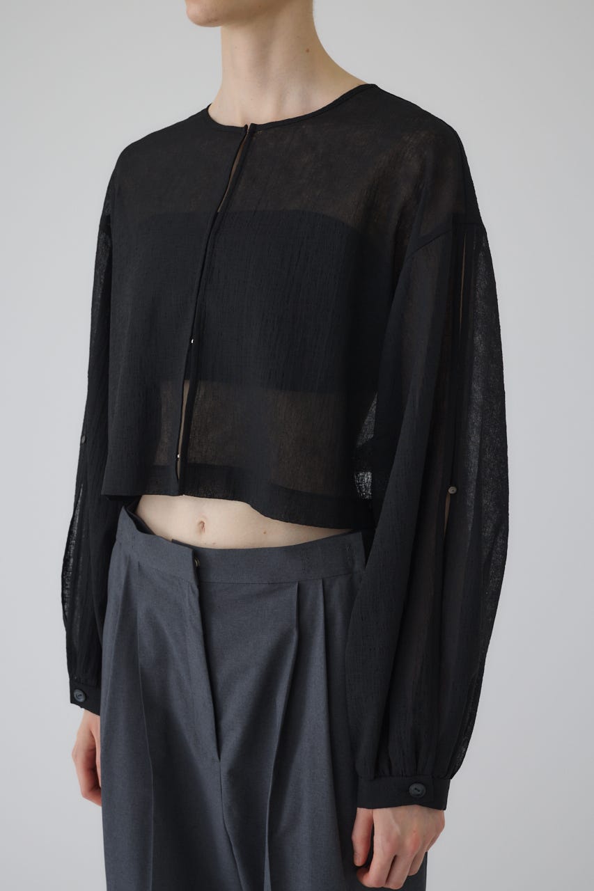 【RESTOCK PRE ORDER】Open sleeve sheer SH BLK FREE
